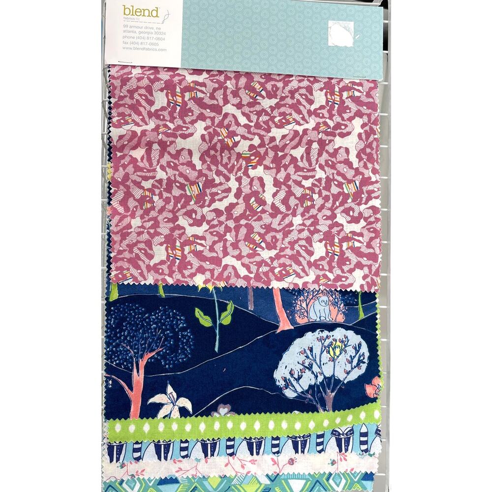 Blend Fabric Garden Party Katy Tanis 6 Cotton Fabrics Raccoon Floral Deer